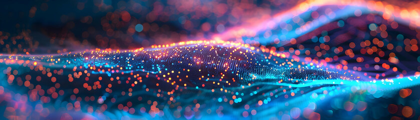 Fototapeta premium Abstract 3D Background with Blue and Orange Lights