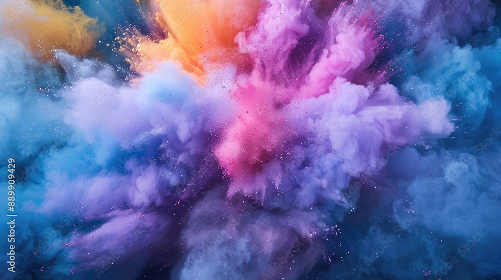 Aufkleber Capture Stillness of Exploding Color Powder