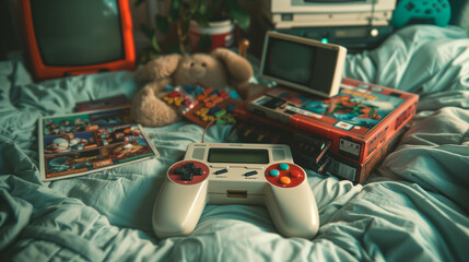 A nostalgic 90s sleepover with board games, snacks, and VHS tapes
