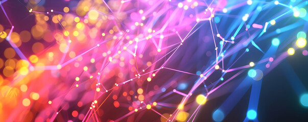 Obraz premium Abstract Background with Colorful Lines and Bokeh