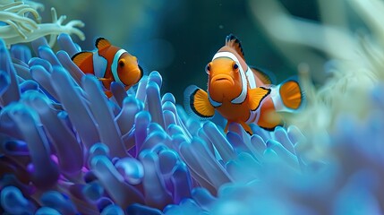 Clownfish in anemone, a vibrant underwater scene