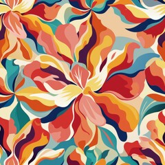 seamless pattern of abstract watercolor strokes resembling floral petals, for an artistic and abstract design, Generative AI
