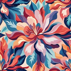 seamless pattern of abstract watercolor strokes resembling floral petals, for an artistic and abstract design, Generative AI