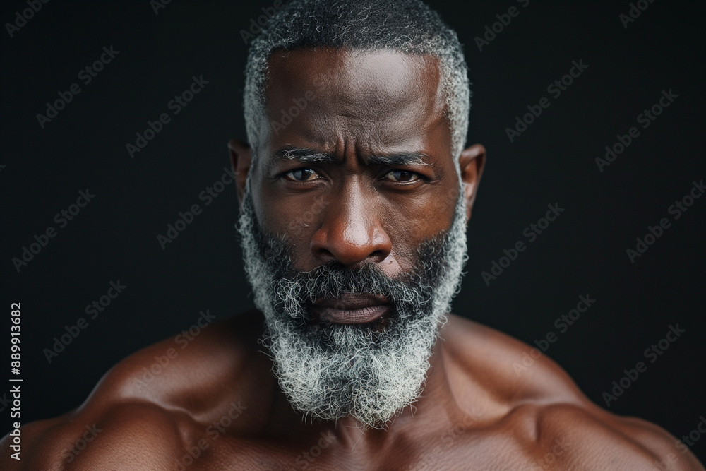 Poster black african american man posing for photo 60 year old black man