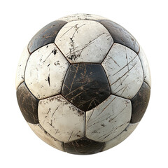 Worn Vintage Soccer Ball Isolated , transparent background