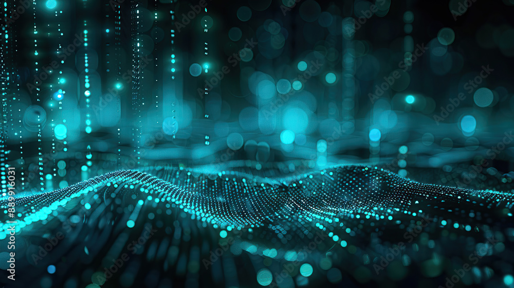 Wall mural abstract communication and future technology data flow