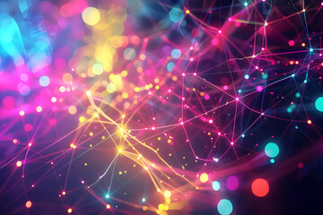 Abstract Background with Colorful Lines and Lights