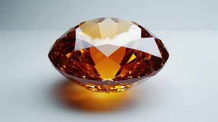 16. A minimalist image with a white background featuring a single topaz, positioned in the center