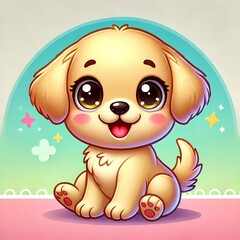 Obraz premium cute labrador cartoon dog