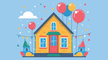 Excited Homeowners Celebrating Approved Mortgage - Flat Design Illustration of New Home Happiness