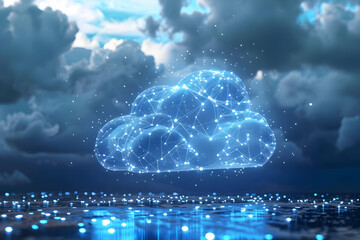 Cloud Computing Network Digital Illustration