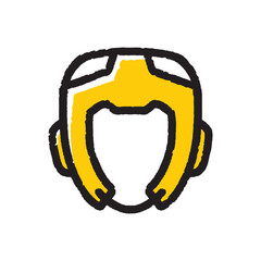 Boxing head guard doodle icon