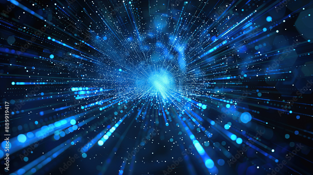 Wall mural abstract communication and future technology data flow