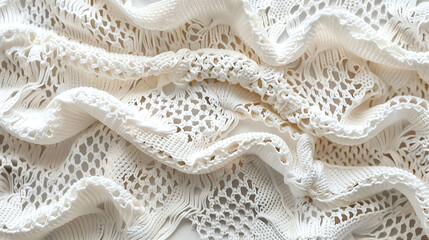 Obraz premium Crochet Yarn Texture Fabric Pattern Close Up HD Background