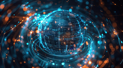 Fototapeta premium Abstract communication and future technology data flow