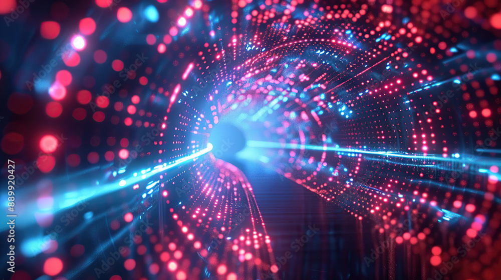 Wall mural abstract communication and future technology data flow