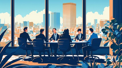 Fototapeta premium 会議のビジネスシーン、アジア3