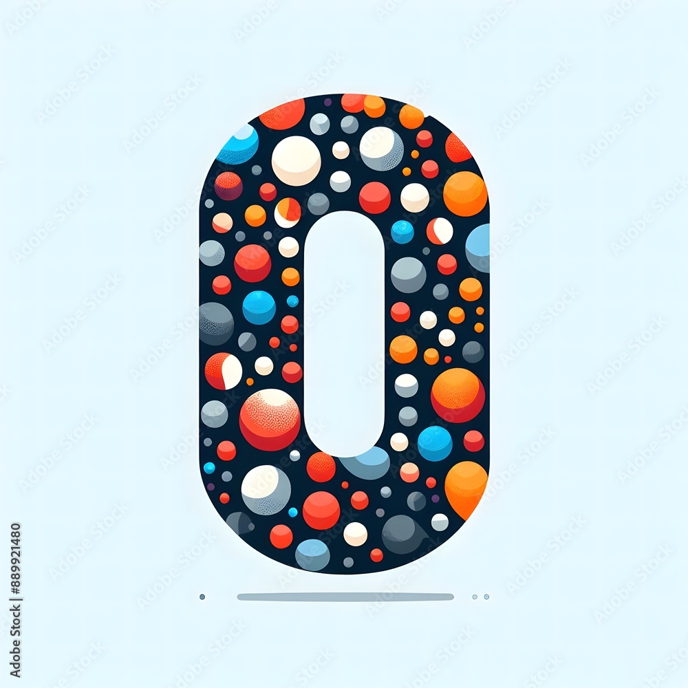 Fototapete AI Generate of Logo Letter O created using random color dots