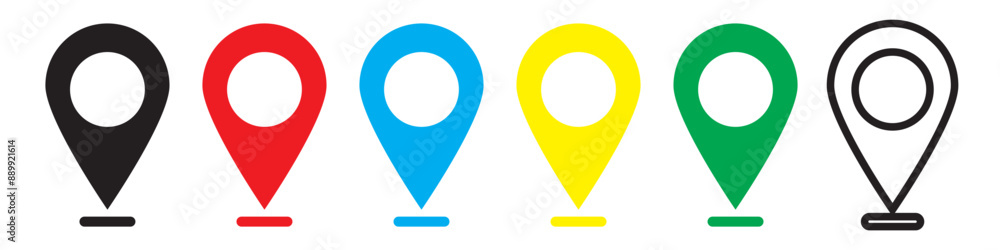 Aufkleber location pin icon. map pin place marker. location icon. map marker pointer icon set. gps location sy