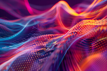 Abstract 3D Background with Colorful Wavy Lines