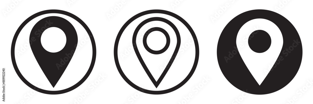 Poster location icon outline filled vector sign - map marker vector icon . location pin sign . travel desti