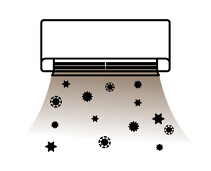 Air conditioner spreading mold, front view - line drawing