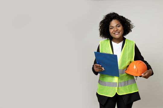 PNG,A young girl in the form of a construction worker with a hard hat, isolated on white background
