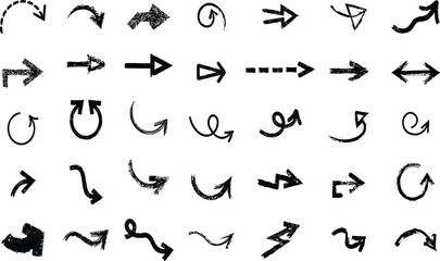 Set of arrows. Vector set of various black arrows.