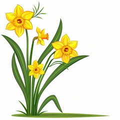 A bouquet of yellow flowers with green stems