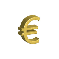Euro coin icon 3d gold