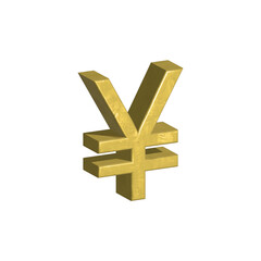 Fototapeta premium Japanese Yen coin icon 3d gold