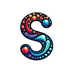 Naklejka premium AI Generate of Logo Letter S created using random color dots