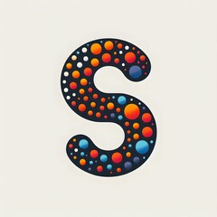 AI Generate of Logo Letter S created using random color dots