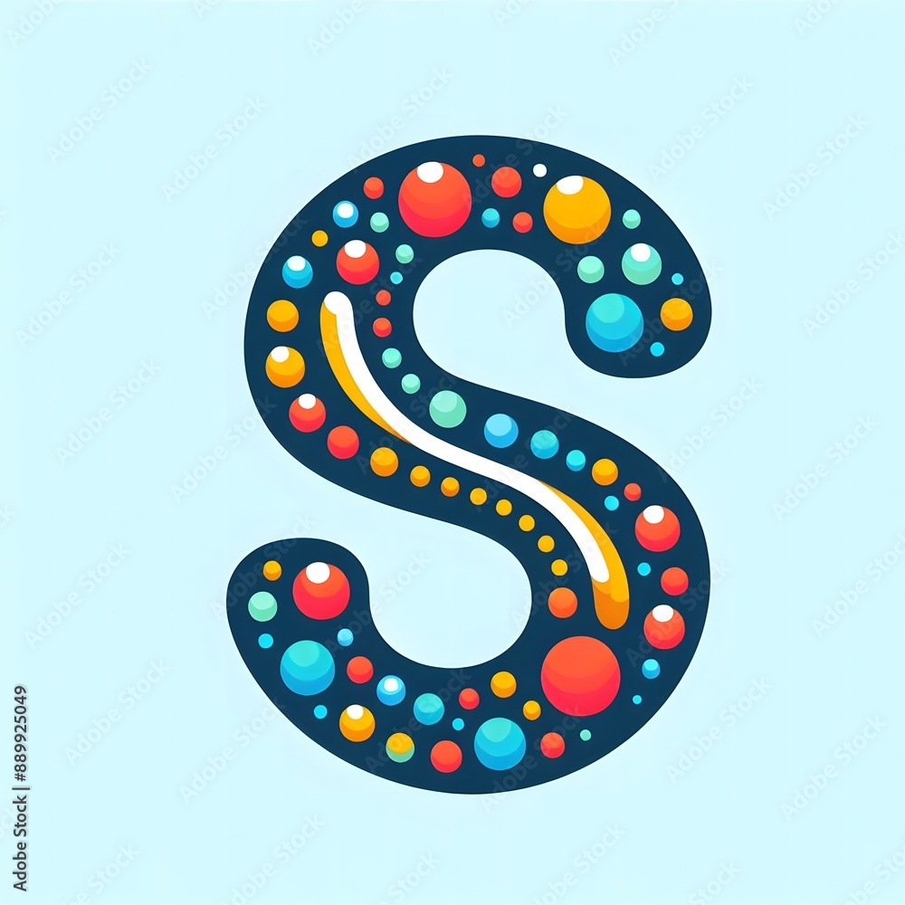 Fototapete AI Generate of Logo Letter S created using random color dots