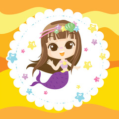 Kawaii Cloud with Hanging Stars with pink background