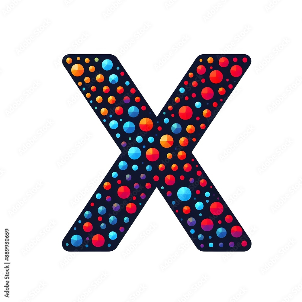Fototapete ai generate of logo letter x created using random color dots