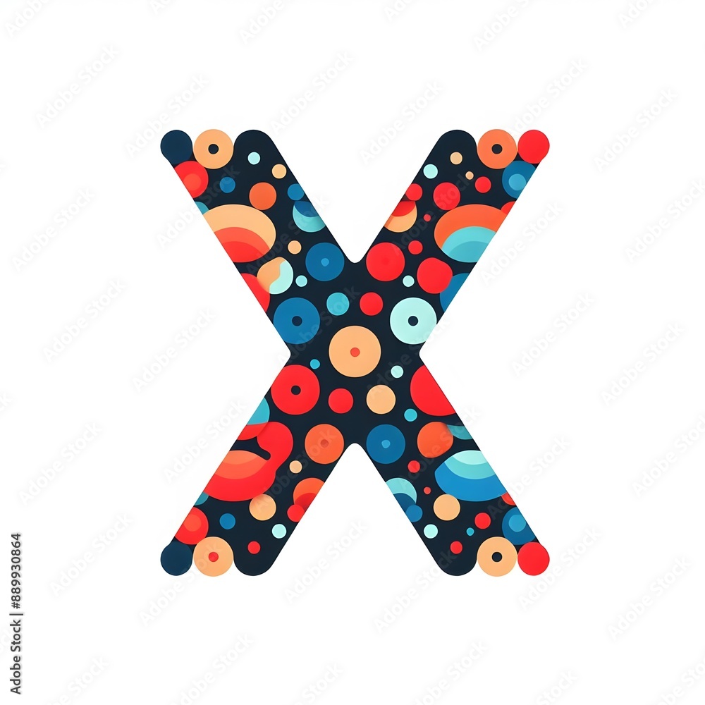 Fototapete ai generate of logo letter x created using random color dots