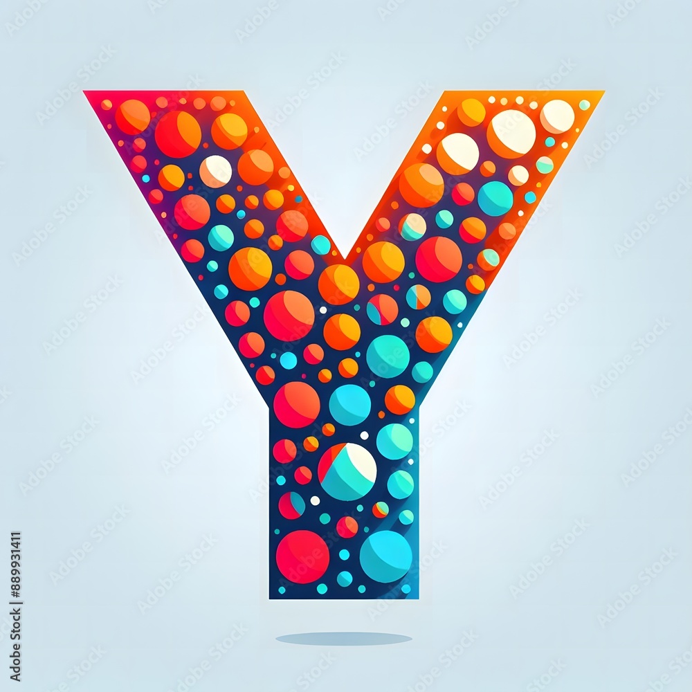 Fototapete ai generate of logo letter y created using random color dots