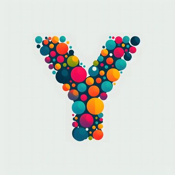 recommend clip art: AI Generate of Logo Letter Y created using random color dots