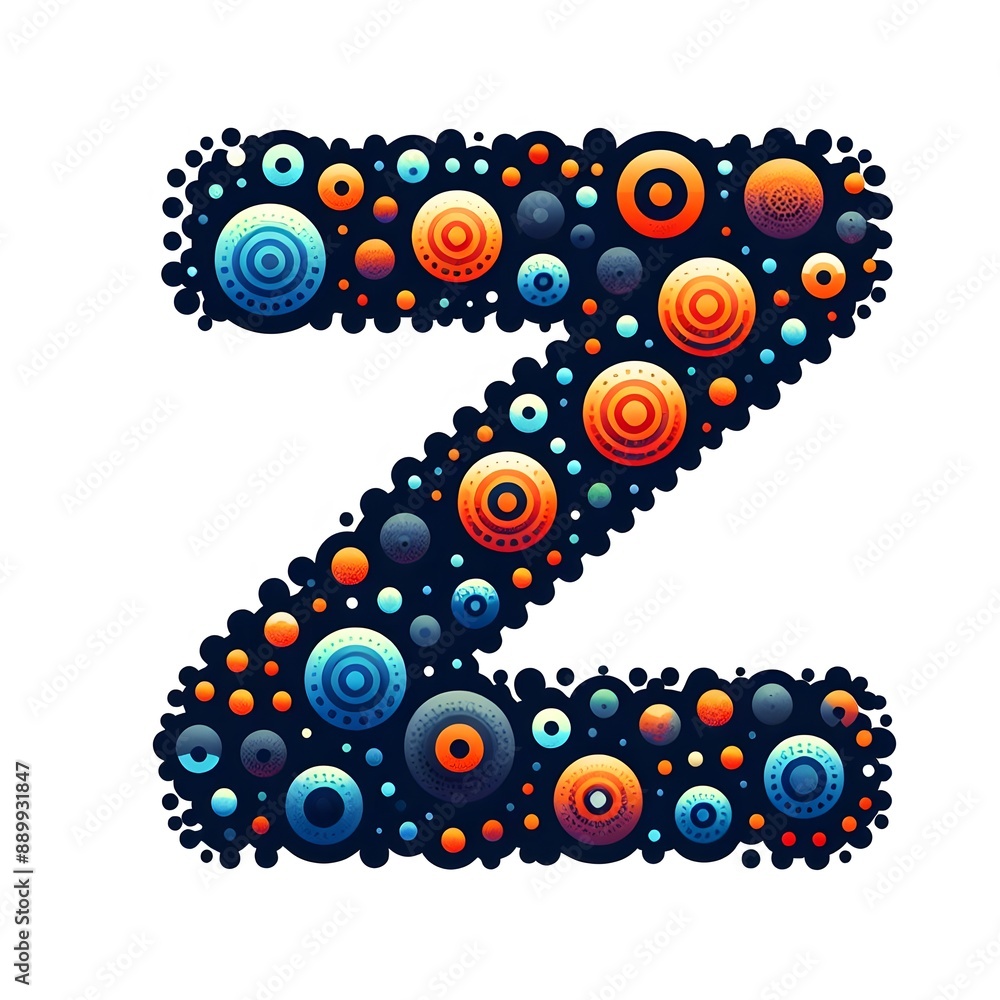 Fototapete AI Generate of Logo Letter Z created using random color dots