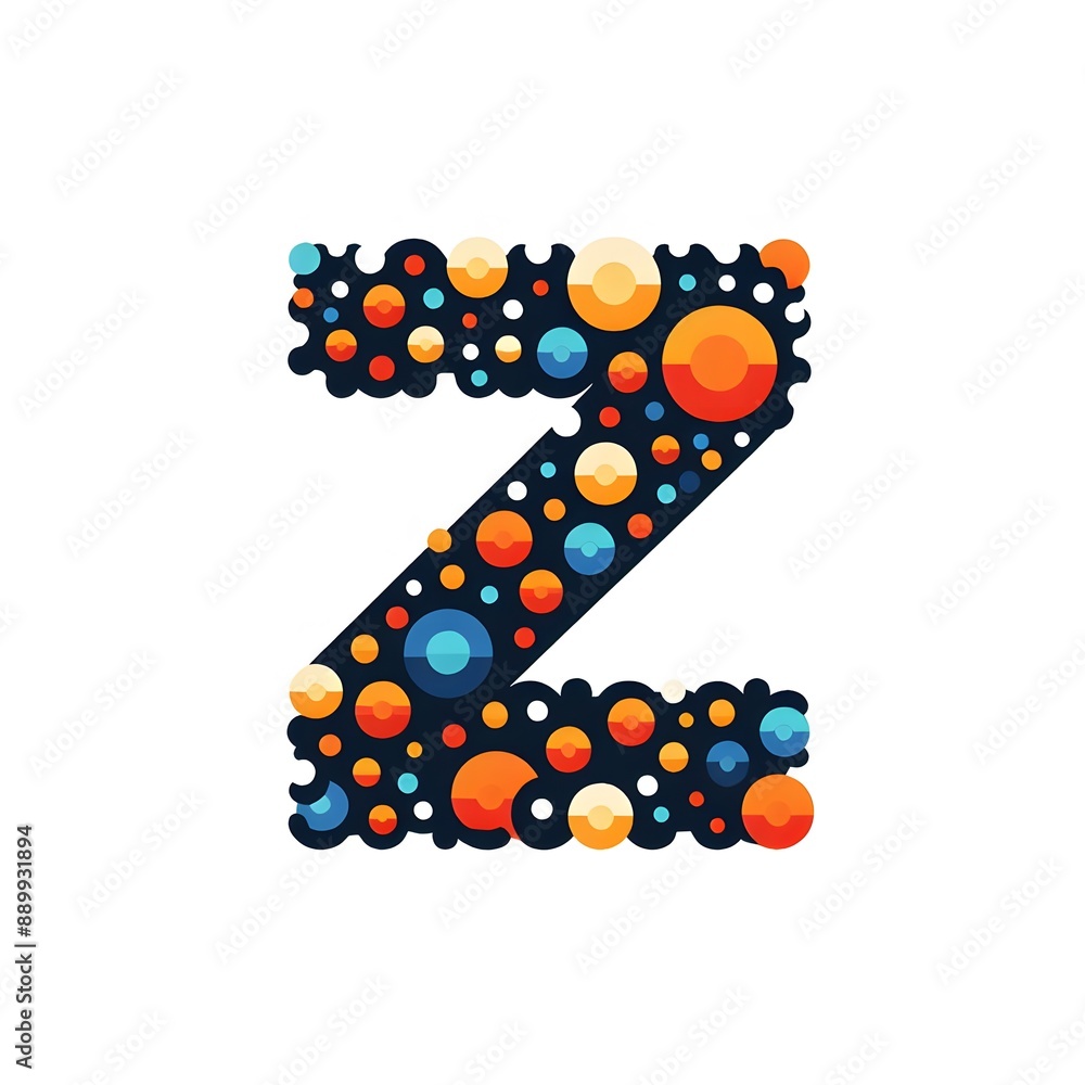 Fototapete ai generate of logo letter z created using random color dots