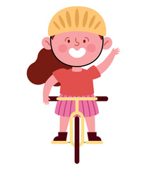 happy girl ride bike