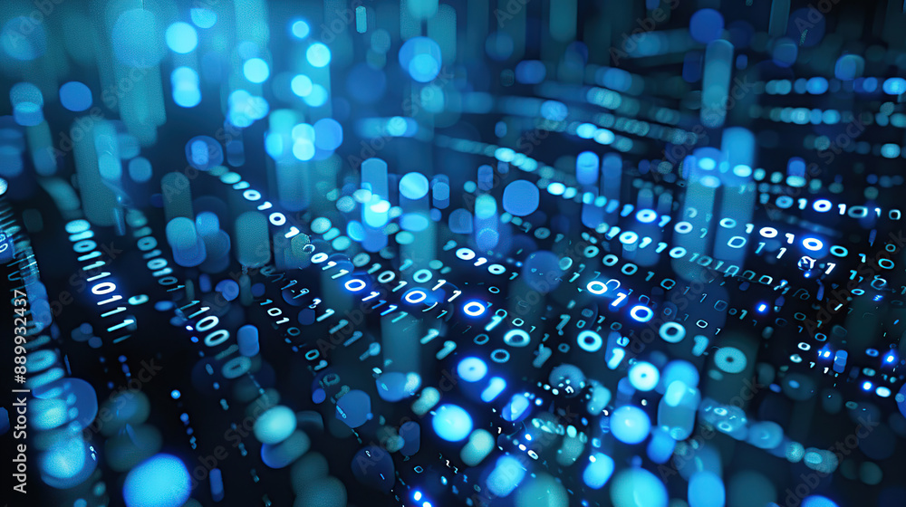 Wall mural abstract communication and future technology data flow