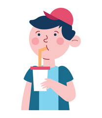 boy drinking a soda cartoon