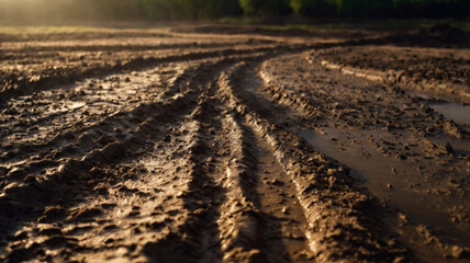 man walking on a mud road