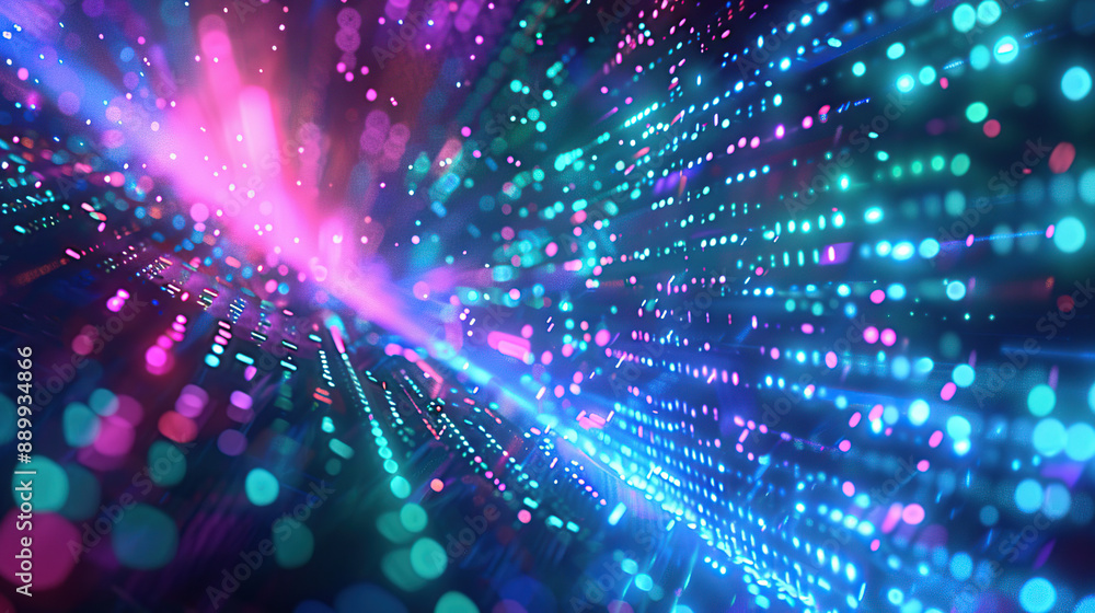 Wall mural abstract communication and future technology data flow