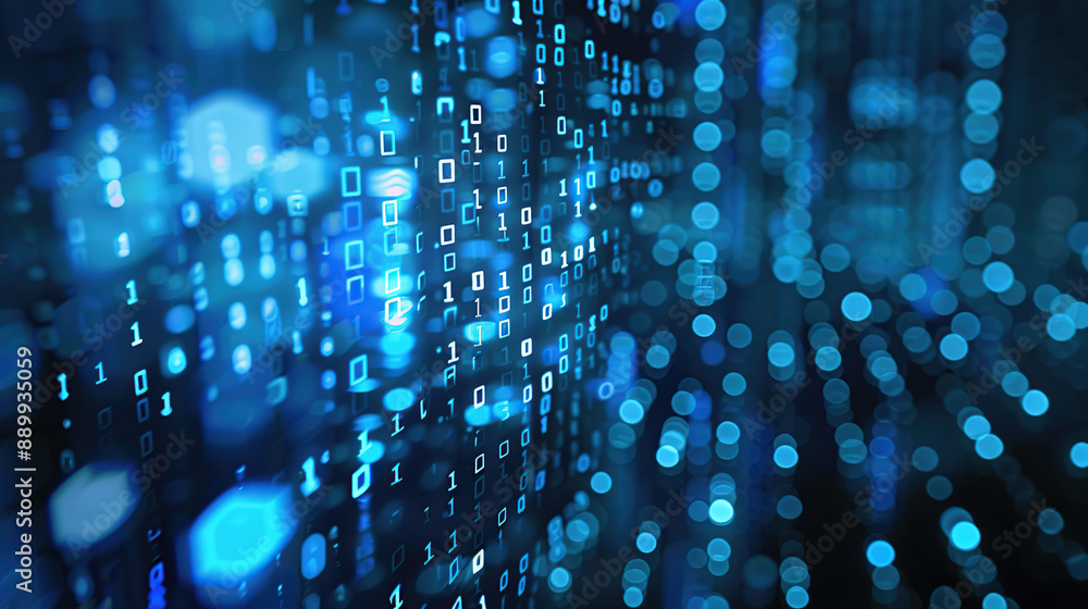 Wall mural abstract communication and future technology data flow