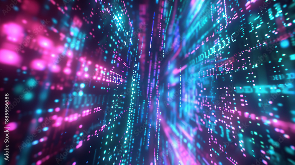 Wall mural abstract communication and future technology data flow