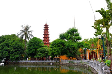 Tran Quoc Pagoda (Chua Tran Quoc), a Buddhist temple with numerous shrines at Thanh Nien, Yen Phu,...