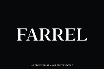 Elegant luxury clean serif alphabet display font vector illustration